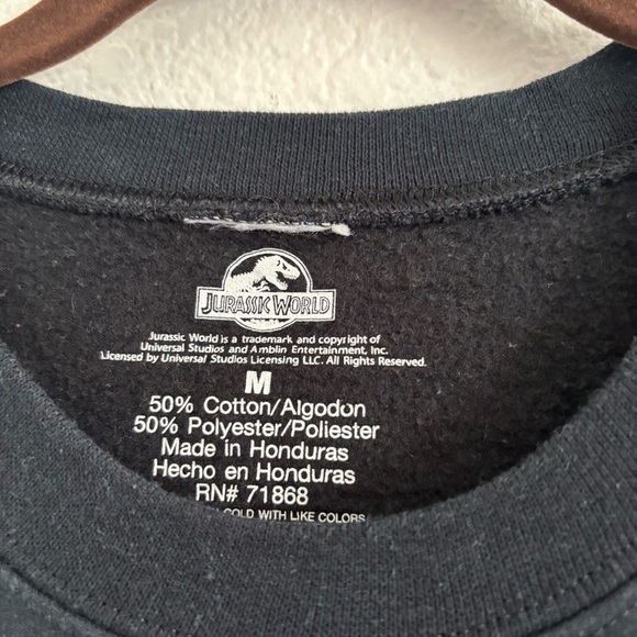 Jurassic World Size Medium Black Crewneck Holiday Sweater - Picture 2 of 3